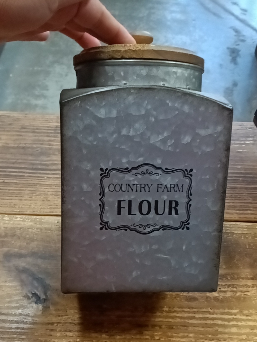 Hobby Lobby Galvanized Gray Table Decor Canister